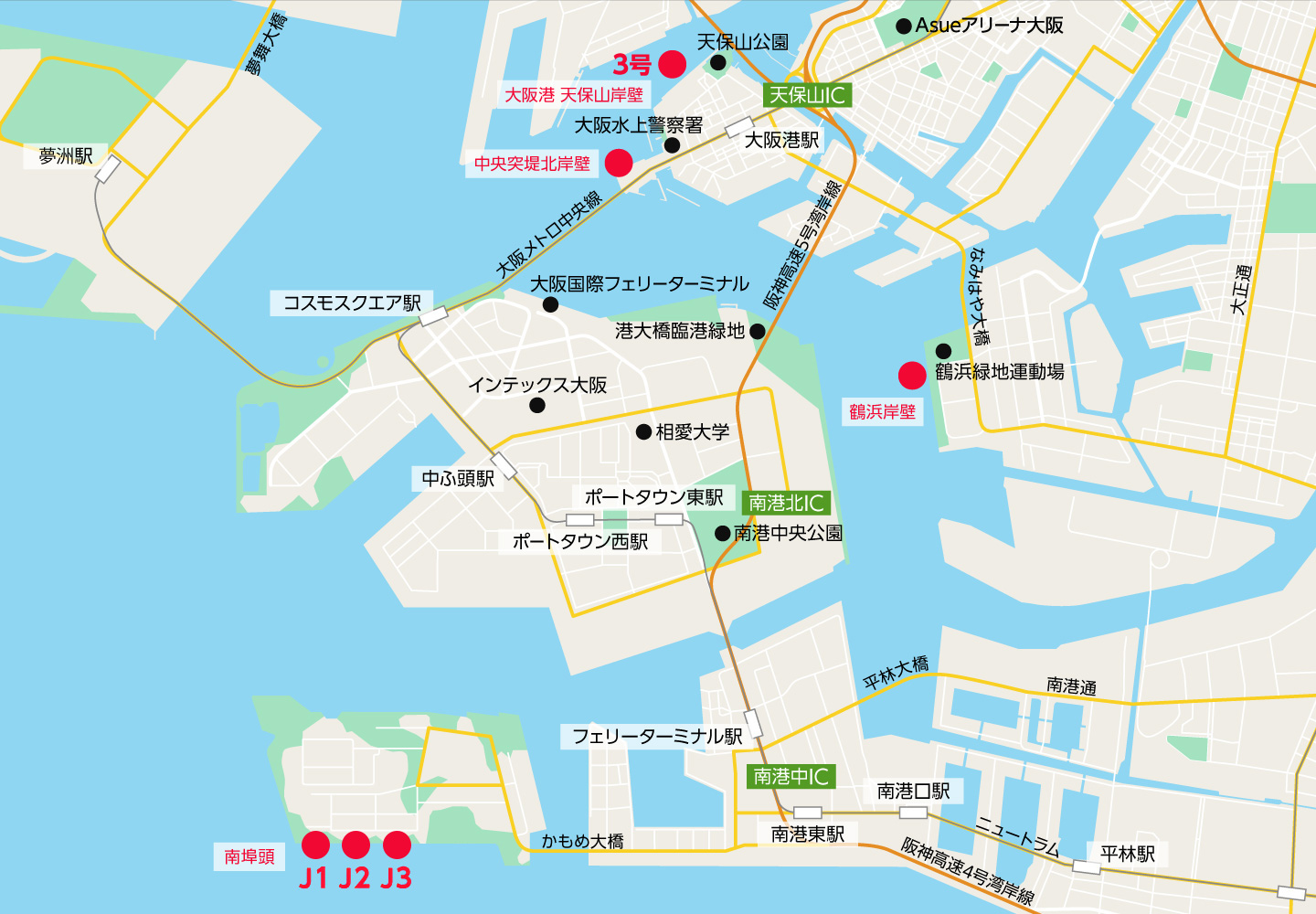 大阪港（岸壁地図）の図