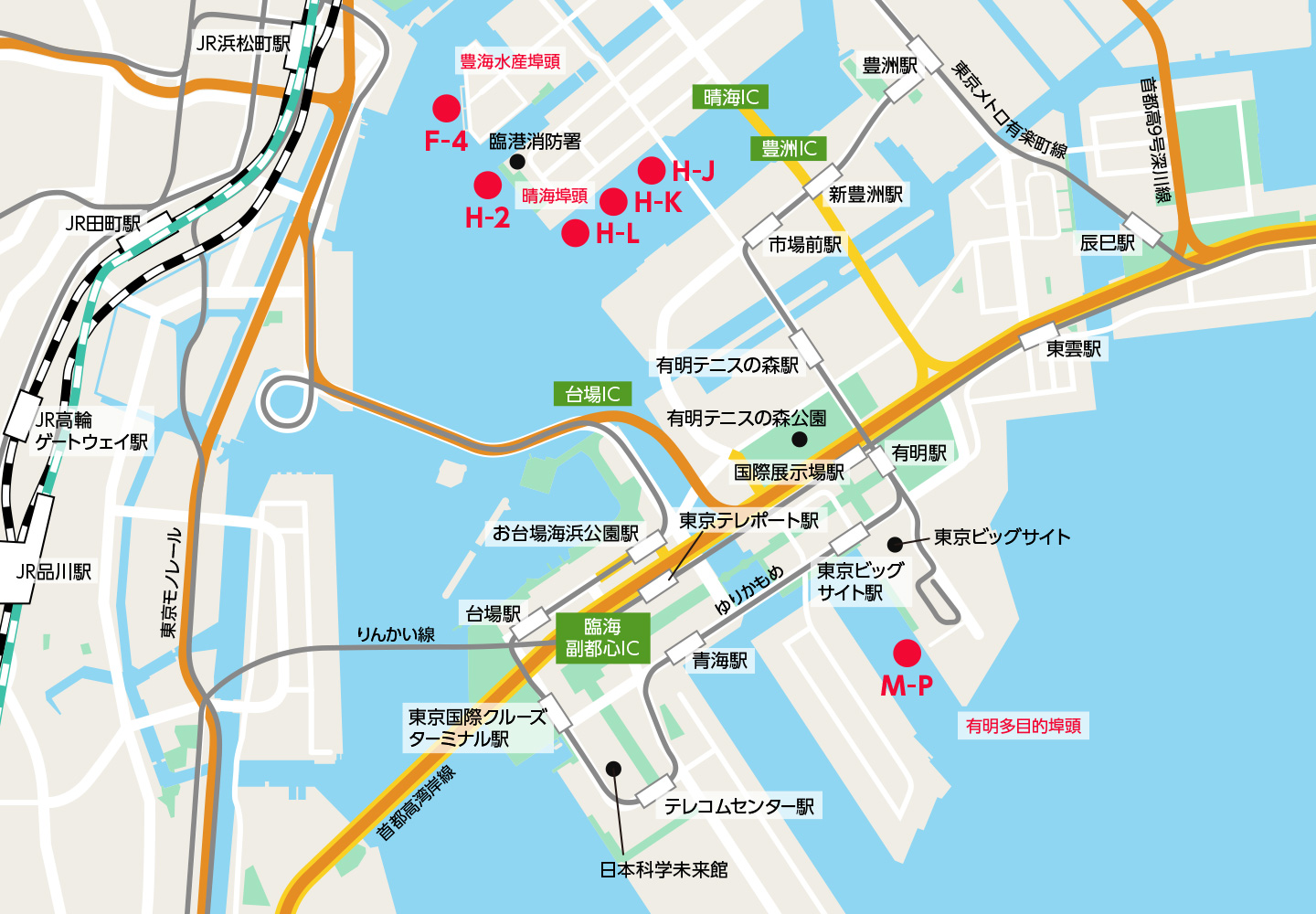 東京港（岸壁地図）の図