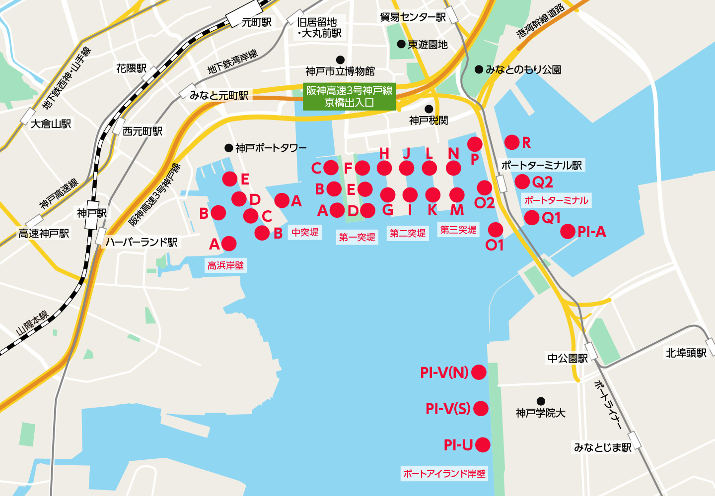 神戸港（岸壁地図）の図