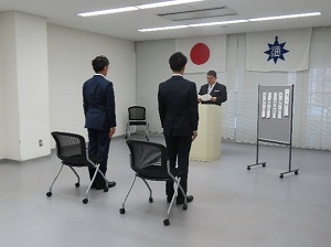 水先コース（二級）13期生2名の入学式を挙行
